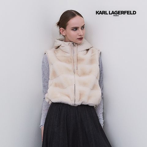 칼라거펠트 25FW FAUX밍크 헝가리 구스다운 베스트