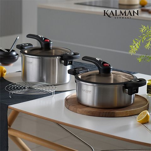 칼만 통3중 스테인리스 저압냄비 풀세트(6L+4L+304스텐찜판)