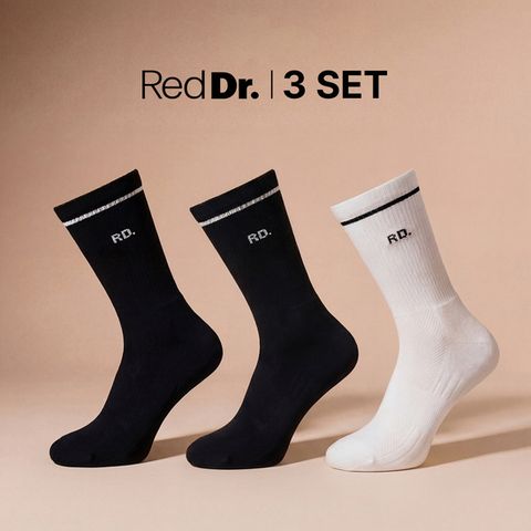 (남성)레드닥터 의료기기 족저근막지지 양말 3종(화이트1, 블랙2)