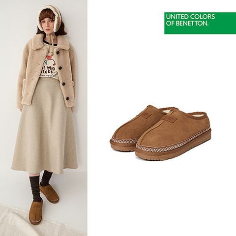 [베네통] BENETTON 천연가죽 양털 스니커즈 (남여공용)