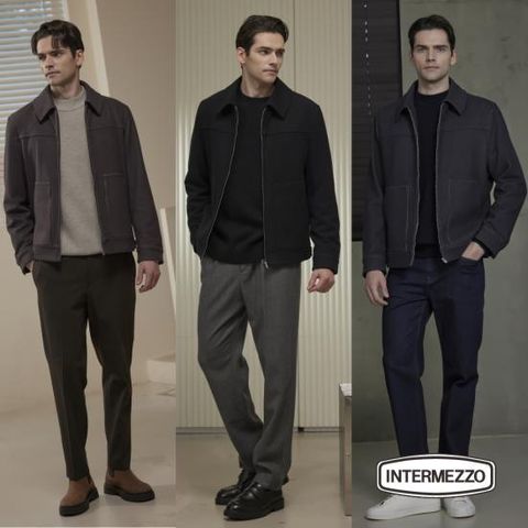 인터메조 NEW 남성 클래식 집업 자켓