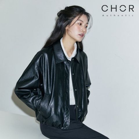 코어 어센틱 26SS FAUX 레더 블루종