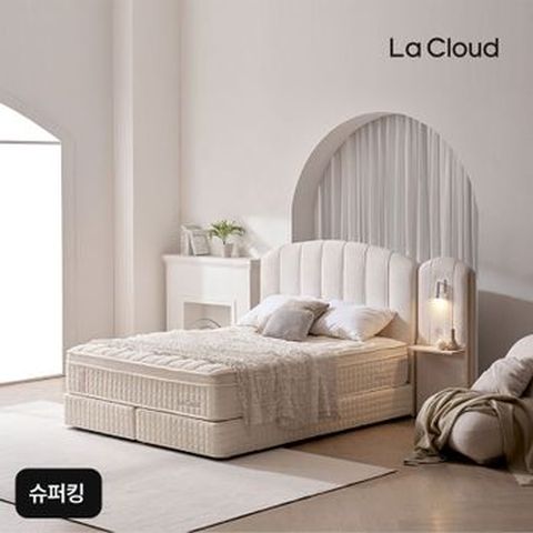 SK사이즈 라클라우드 라르테 호텔식 침대 풀패키지(프레임+매트리스+사이드패널+베개X2+침구세트+매트리스커버+초음파 가습기)