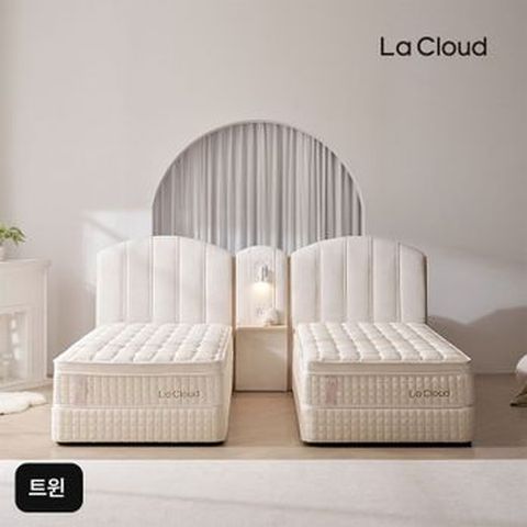TW사이즈 라클라우드 라르테 호텔식 침대 풀패키지(SS프레임X2+SS매트리스X2+사이드패널+베개X2+침구세트X2+매트리스커버X2+초음파 가습기)