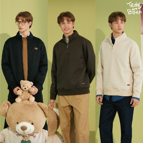 TEDDY BEAR 남성 더블퀼팅 3종 세트 (집업 1종+반집업 2종) (T12M)