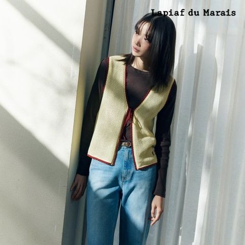 라삐아프 26SS 타이 포인트 뜨개 베스트 1종