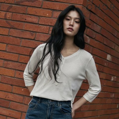 코어 어센틱 26SS 헨리넥 7부 니트 3종