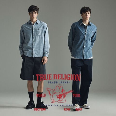 O 트루릴리전 26SS 남성 시그니처 데님 긴팔 셔츠 2종