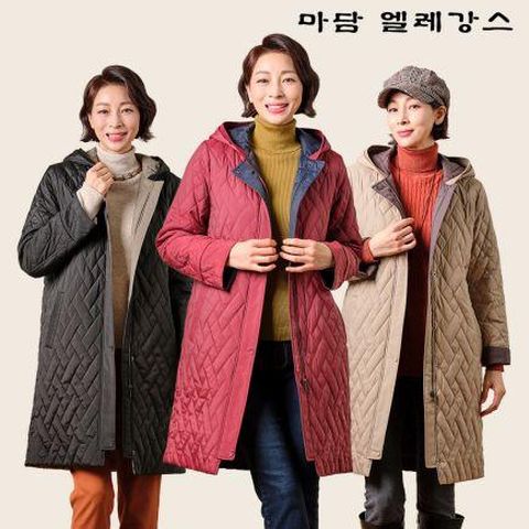 [마담엘레강스] 샹제리 리버시블 퀼팅코트(무이자6개월)
