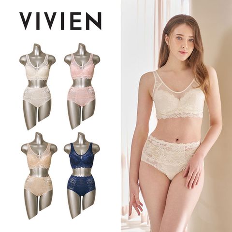 [비비안] BBC 레이스 브라렛 4세트+세컨팬티 4종