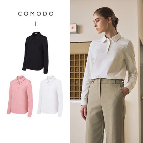 코모도 25FW 여성 카라 기모 셔츠 3종