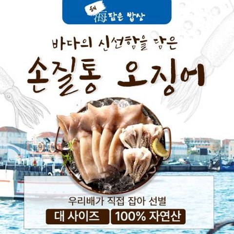 [해담은밥상] 손질통오징어 130g × 20미 (1팩/2미)