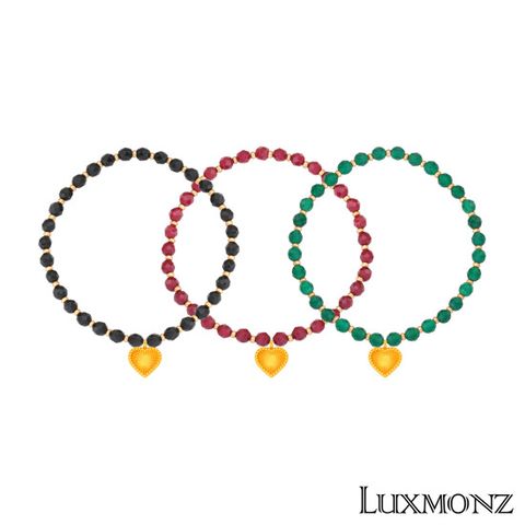 [초특가] 룩스몬즈 24K 샤인하트 천연석 팔찌 +(방송 중) 24K 금박 유니콘 키링+ 14K금볼 진주세트 