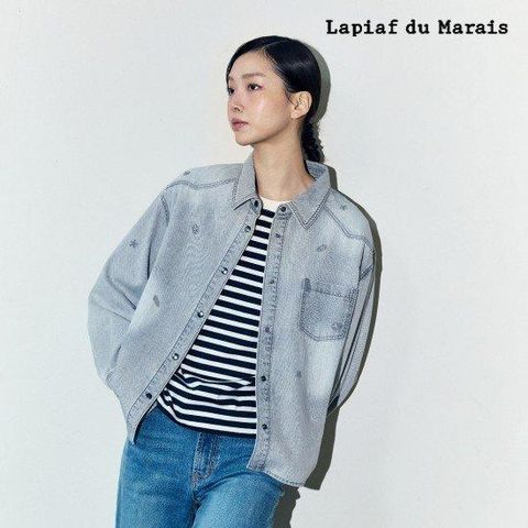 라삐아프 26SS 마린자수 데님 아우터 셔츠
