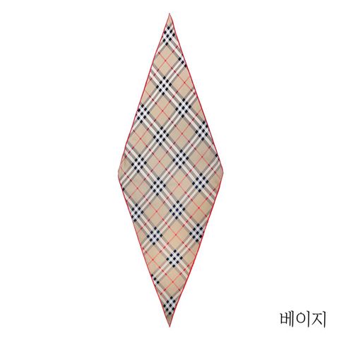 버버리 다이아몬드 체크 실크 스카프