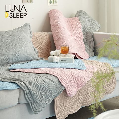 ●[3인용]목화솜 자수퀼팅 소파패드 2장+다용도 발매트