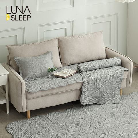 [4인용]목화솜 자수퀼팅 소파패드 2장+다용도 발매트