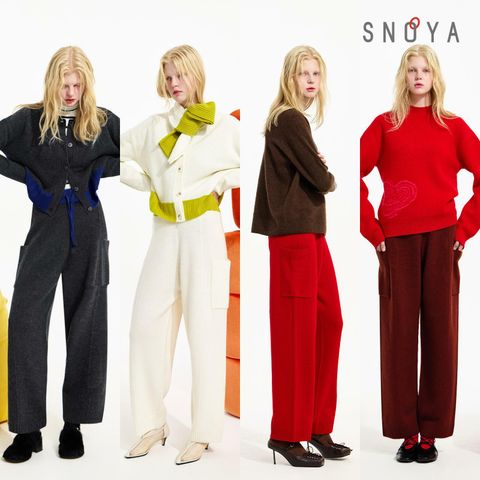 [삼성카드5%할인][런칭가 159,000 → 99,000] 스노야 울 100 컬러배색 니트 팬츠(초특가!)