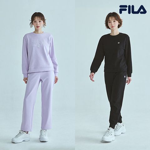 [런칭109,900]26NEW 여성 FILA 코튼테리셋업 상하의 4종(라벤더,블랙)