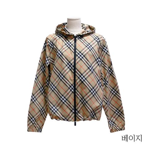 버버리 체크후드 윈드브레이커