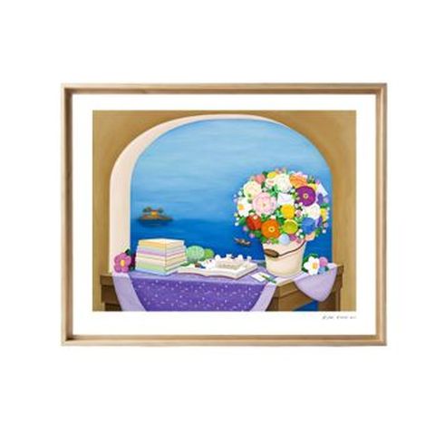 와스갤러리 김은기 화가 작품명 행복한 정원 25호 서재 속 비밀정원