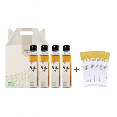 참기름의 정석 국산 참기름 세트 150ml X 4병+스틱들기름5매