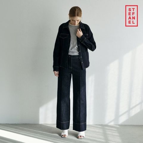 스테파넬 26SS 스티치 데님 팬츠