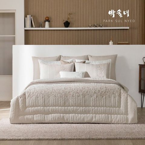 [OneTV][Q]순면100 피그먼트 워싱 자수 침구 풀세트_초연2(初緣)