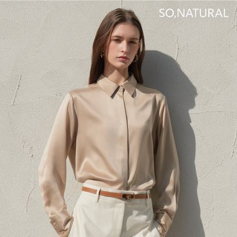 쏘내추럴 26SS 하이엔드 에디션 워시드 실크 100 블라우스