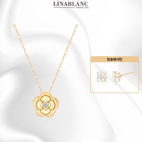[리나블랑] 18K 까멜리안 목걸이 (전고객 14K 스텔라 스퀘어 귀걸이)