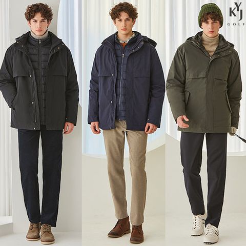 김영주골프 남성 레이어드 윈드브레이커 (바람막이+경량패딩)