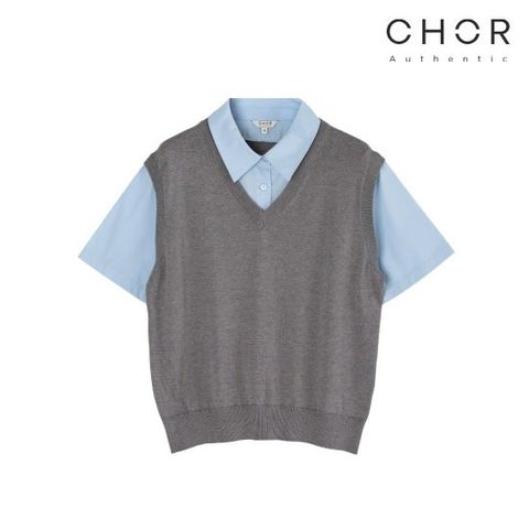 코어 어센틱 26SS 니트 블록 셔츠 2종