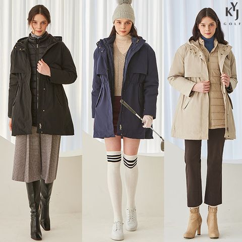 김영주골프 여성 레이어드 윈드브레이커 (바람막이+경량패딩)
