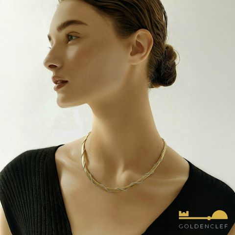 {골든클레프} 18K 팝콘 메쉬 트위스트 목걸이