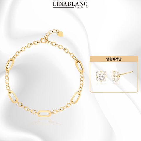 [리나블랑] 18K 클립 링크체인 팔찌(전고객 14K 스텔라 스퀘어 귀걸이)