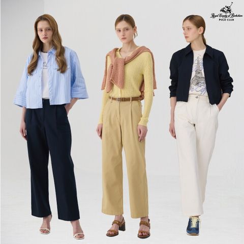 O RCB POLO CLUB 26SS 여성 트레디셔널 코튼스판 세미배럴핏 팬츠 2종
