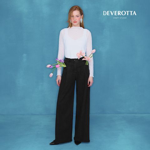 26SS 도도새 스티치 프린지 와이드 데님팬츠