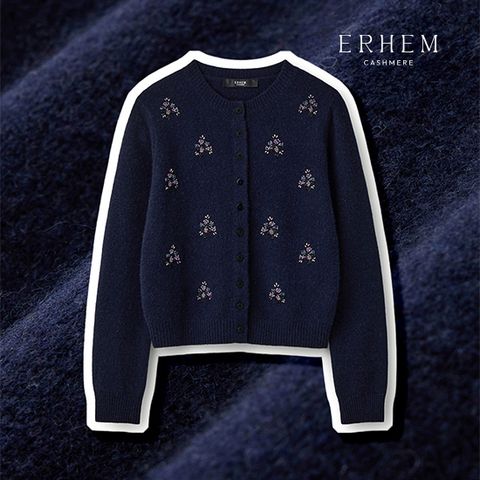 26SS 캐시미어 100 멀티 비딩 자수 가디건 1종