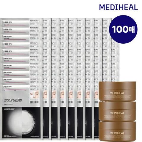 [메디힐][본사반대패키지] 하이퍼 콜라겐 겔마스크팩 100매 + 레티놀 콜라겐 아이패치 60매 3통