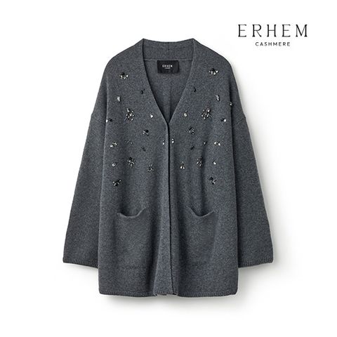 [런칭가 349,000원] 26 SS 캐시미어 100 핸드메이드 비딩 니트코트 1종