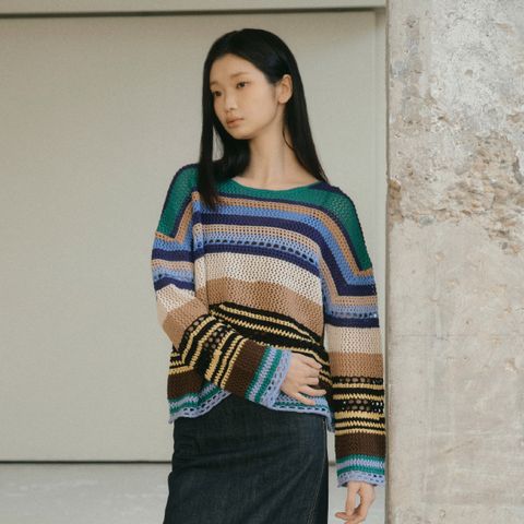 26SS 린넨코튼 스트라이프 니트 1종