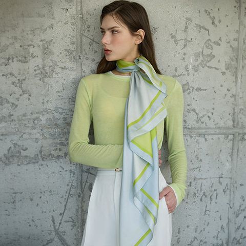 [26SS 최신상] 센존 블루라벨 실크100 그라데이션 스카프