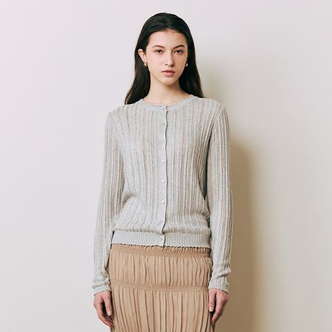 26SS 델 자수 니트 가디건