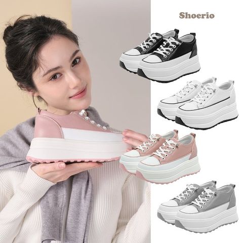 슈리오 소가죽 밸런스 키높이 스니커즈