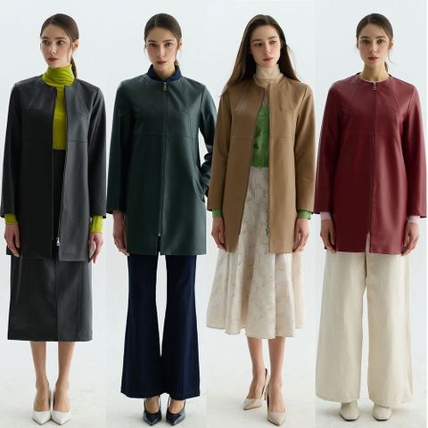 26SS 여성 램스킨 라운드코트