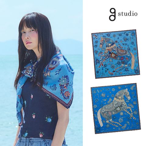 [선물박스 포장] 울실크 100% 양면 스카프