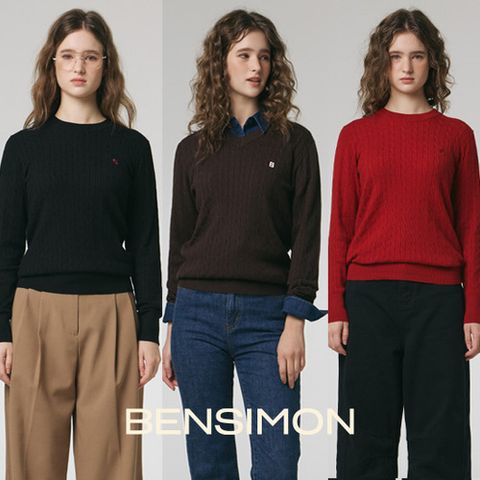 [벤시몽] 여성 아뜰리에 케이블 니트 3종