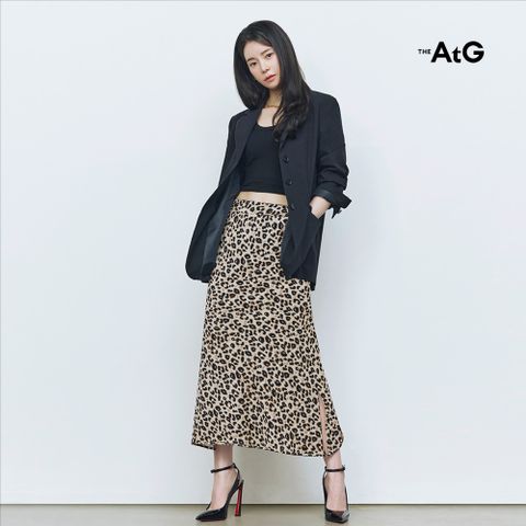 26SS 레오파드 텐션 슬릿 스커트