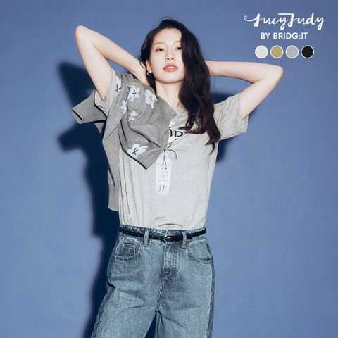 ○[바이브리짓X쥬시쥬디] 26SS 플라워 아트웍 티셔츠 4종