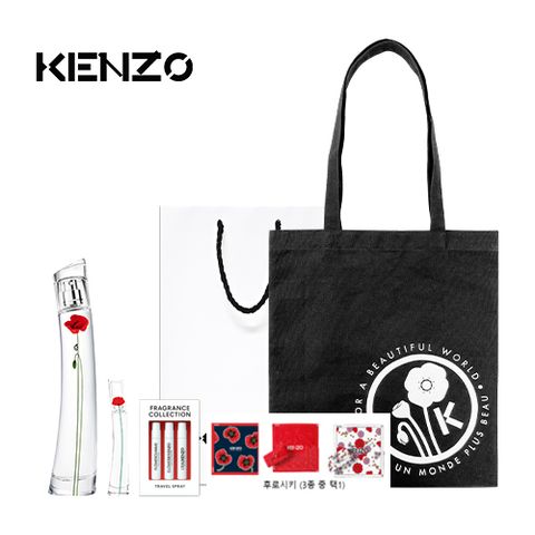 [겐조] [겐조특별전] 플라워바이겐조 파리지엔 75ml+플라워바이겐조 4ml+스틱1ml*3개+에코백+스카프3종중 랜덤1종